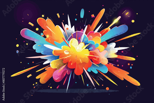colorful blot on a Black background. Vector illustration