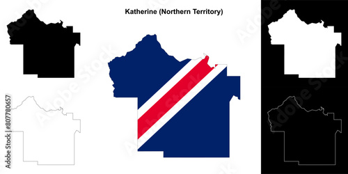 Katherine (Northern Territory) outline map set