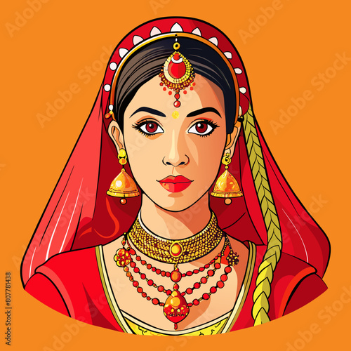 The Indian Bride's Resplendent Red Saree, Adorned with Exquisite Jewelry and Ornate Hairstyles, Indian bride ,Indian women , RED , sindhur, glow ,lengha,mehendi