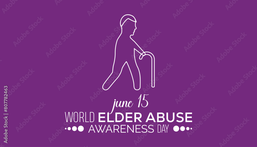 World Elder Abuse Awareness Day observed every year in June. Template for background, banner, card, poster with text inscription. World Elder Abuse Awareness Day observed every year in June. Template for background, banner, card, poster with text inscription.