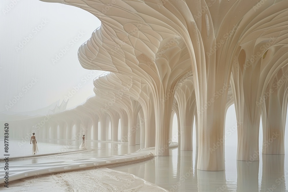Fototapeta premium Kinetic Response: A Transformative Architectural Vision