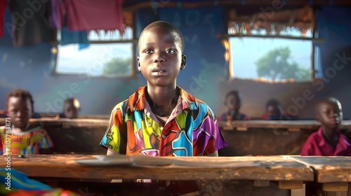 Eager Students in a Rural Classroom Striving for Educational Opportunities to Shape a Sustainable Future photo