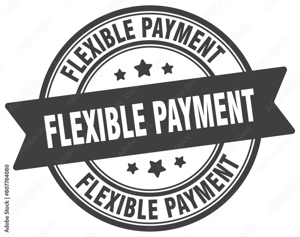 flexible payment stamp. flexible payment label on transparent background. round sign flexible payment stamp. flexible payment label on transparent background. round sign