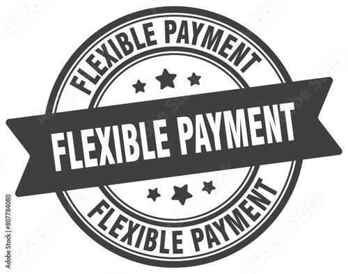 flexible payment stamp. flexible payment label on transparent background. round sign