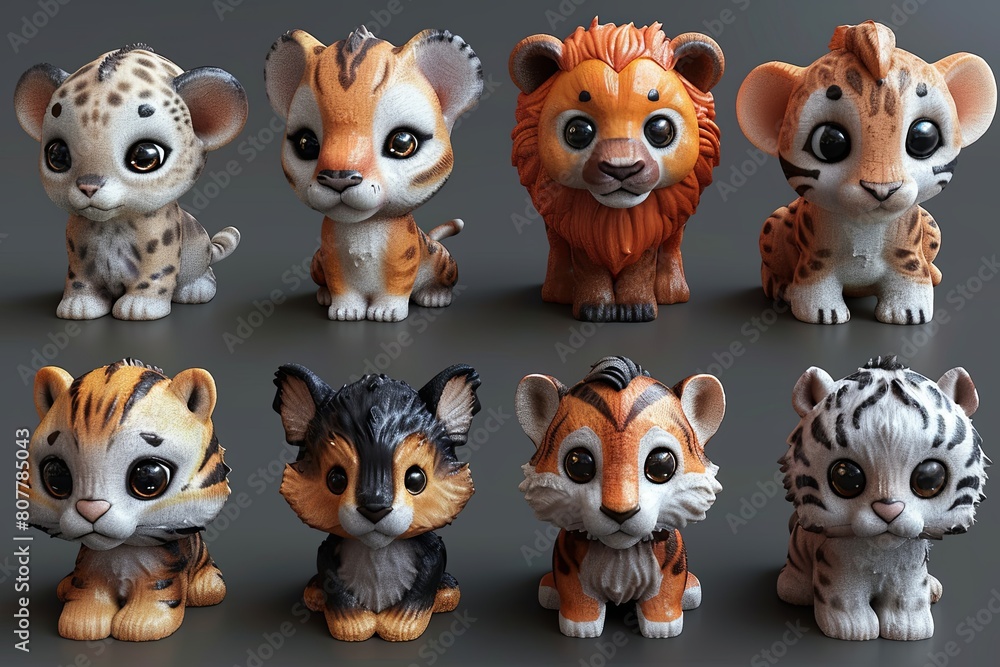 Zoo Animals 3D Icons Set: A Collection of Animal Representations Zoo Animals 3D Icons Set: A Collection of Animal Representations