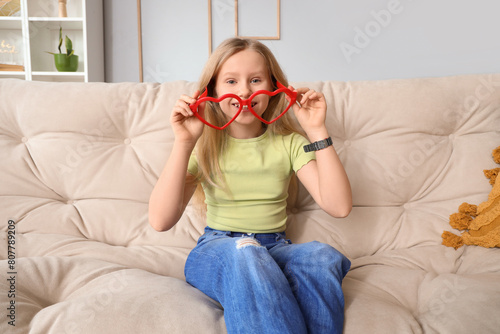 Funny little girl with big ...
