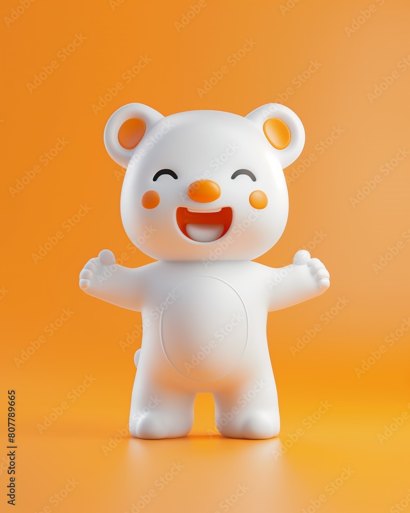 Cartoon Bear in 3D Illustration, Gentle and Smiling Character for Kids, Playful and Whimsical Design Cartoon Bear in 3D Illustration, Gentle and Smiling Character for Kids, Playful and Whimsical Design