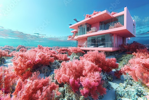 Vibrant Coral Reef Hotel: A Surreal Marine Architecture Experience