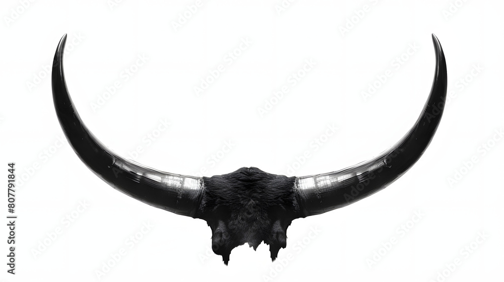 Naklejka premium Postal round horn, black isolates silhouette