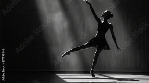 silhouette of a ballerina on a dark background