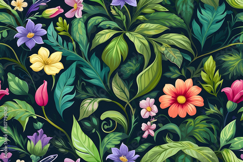 A seamless pattern of Enchanted Garden.