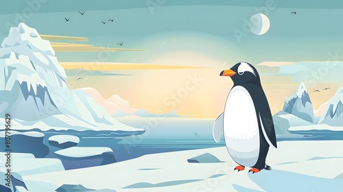 Penguin image design. Art and realistic of generate