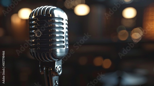 Studio microphone in a music recording studio 