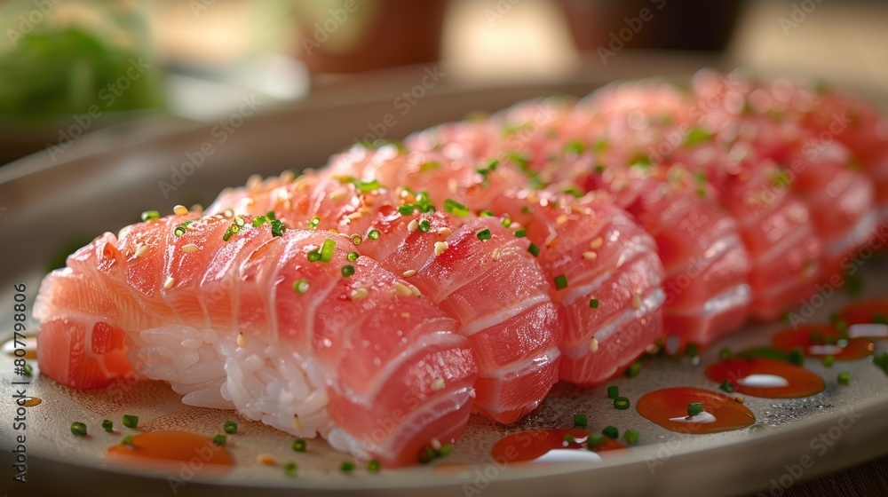 fatty tuna and general finger sushi Japanese foods fatty tuna and general finger sushi Japanese foods