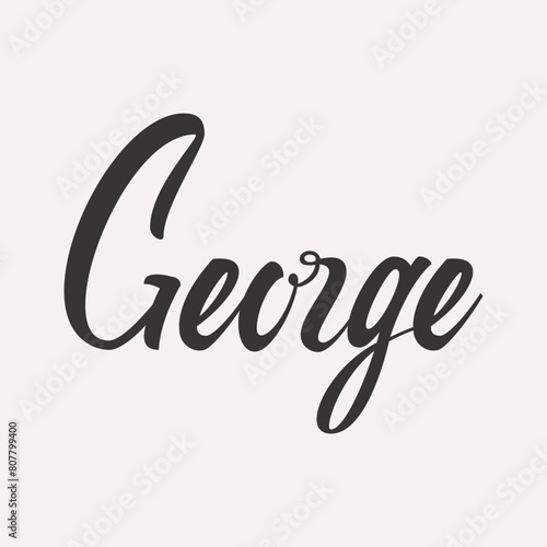 George. English name handwritten inscription. hand drawn lettering. High quality calligraphy card. Vector illustration.