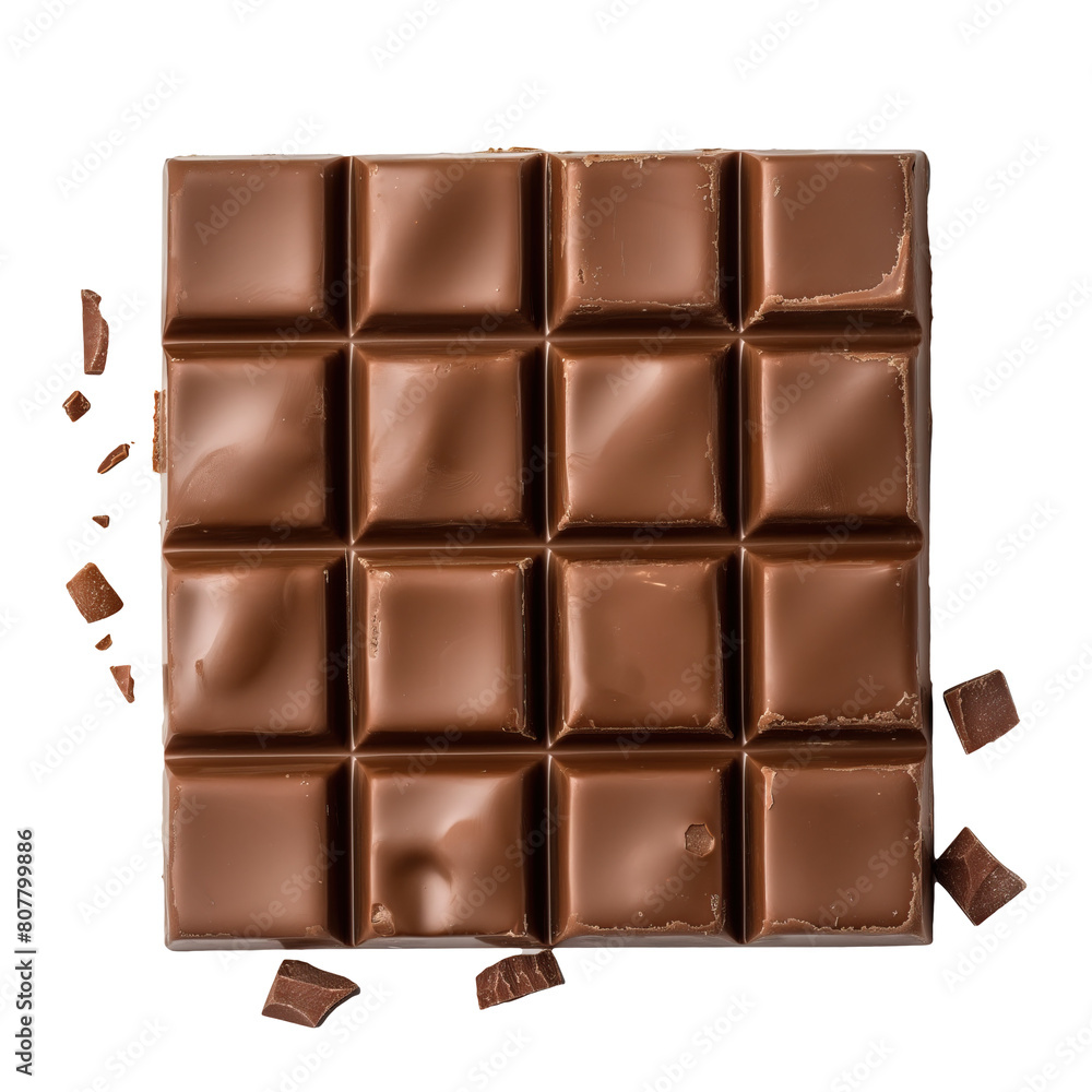 Naklejka premium Chocolate Bar isolated on Transparent or white Background
