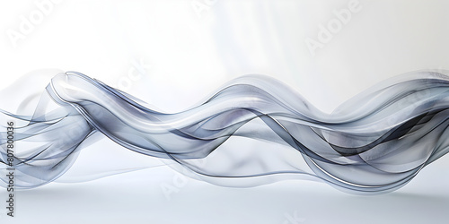  Flowing elements on abstract white background, Minimalist backdrop with fluid lines representing the dynamic movement of money and investments, Modern technology background.
