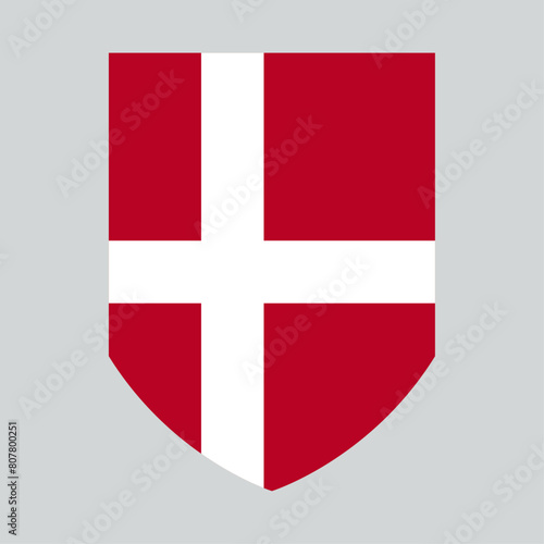 Denmark Flag in SHield Shape Frame