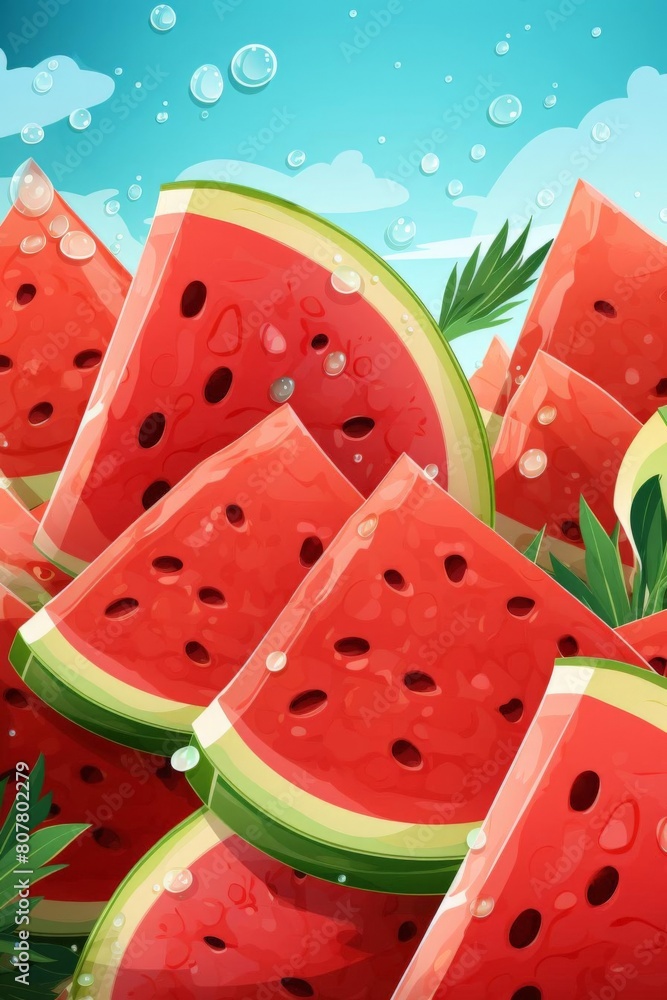 pattern of watermelon slices with soft colors pattern of watermelon slices with soft colors