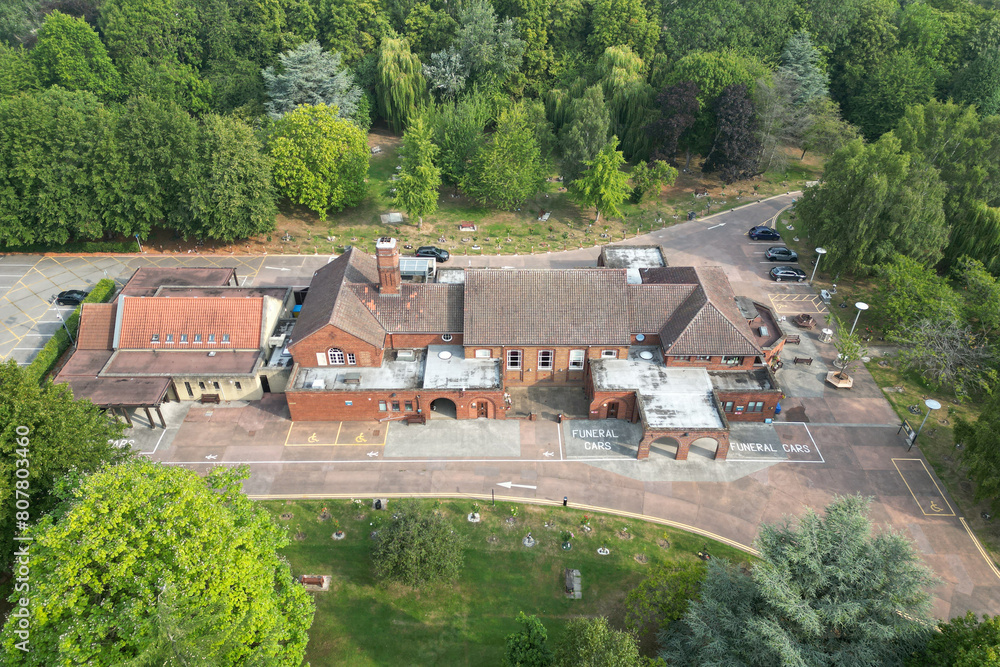 aerial view of Chanterlands Avenue Crematorium Chapel and memorial garden, Kingston upon Hull aerial view of Chanterlands Avenue Crematorium Chapel and memorial garden, Kingston upon Hull