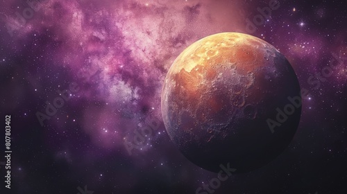 Planets and galaxy  science fiction wallpaper. Beauty of deep space. Earth and galaxy in space.