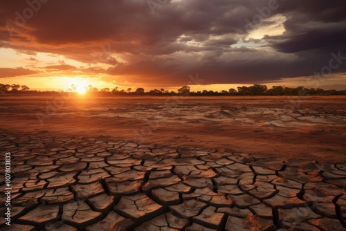 view of a dry land in a drought season