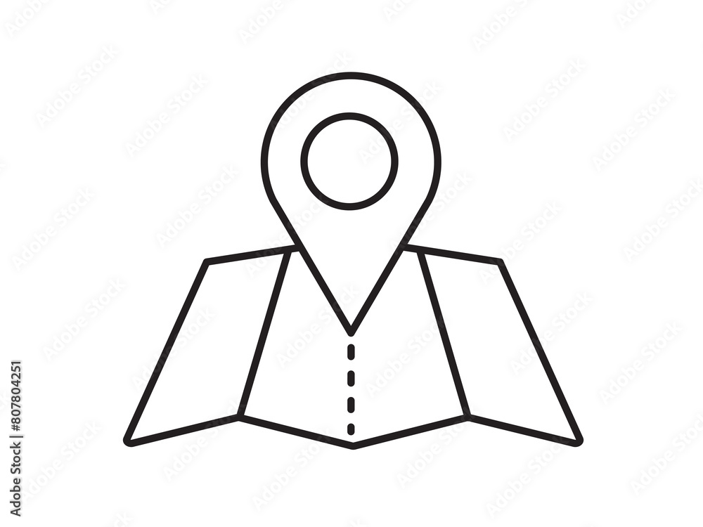 Within a flat-style depiction, a location marker distinguishes itself on an urban map, denoting a precise spot Within a flat-style depiction, a location marker distinguishes itself on an urban map, denoting a precise spot