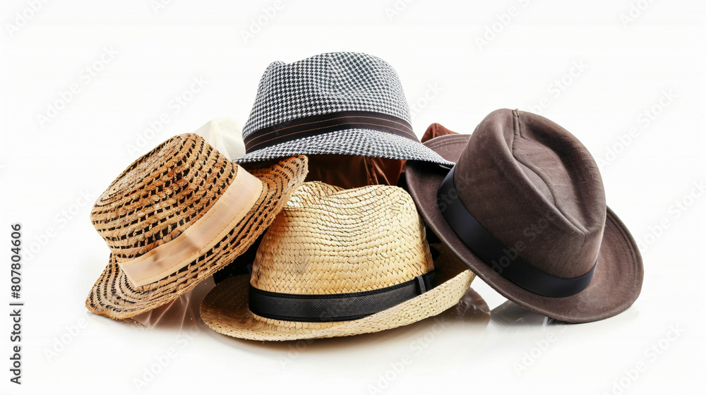 Hats isolated on white background