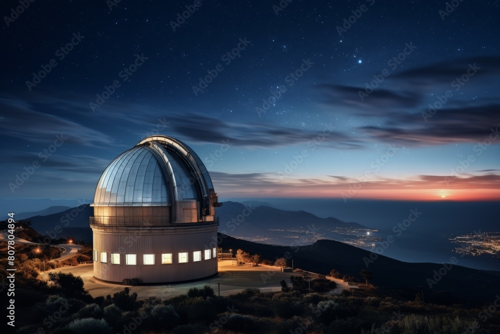 A Secluded Observatory Under the Starlit Sky with its Telescope Ready for Stargazing A Secluded Observatory Under the Starlit Sky with its Telescope Ready for Stargazing