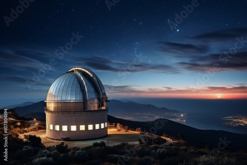 A Secluded Observatory Under the Starlit Sky with its Telescope Ready for Stargazing