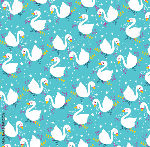 duck all over pattern print Vector art