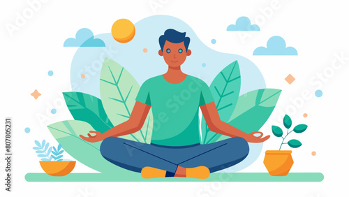 A man participating in a relaxation exercise as part of his longterm wellness plan which utilizes ketamine therapy in conjunction with other holistic.