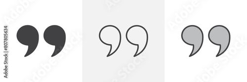 Speech Quotation Icon Set. Icons for Indicating Dialogue and Speech.