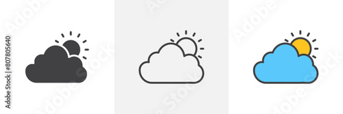 Forecast Icon Set. Icons for Weather Prediction Elements. photo
