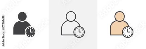 Task Timing Icon Set. Visuals for Individual Time Management.