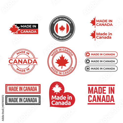 Emblem logo of Made in Canada product design vector label