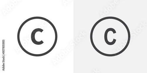 Intellectual Rights Icon Set. Vector symbols for copyright and trademark protection. photo