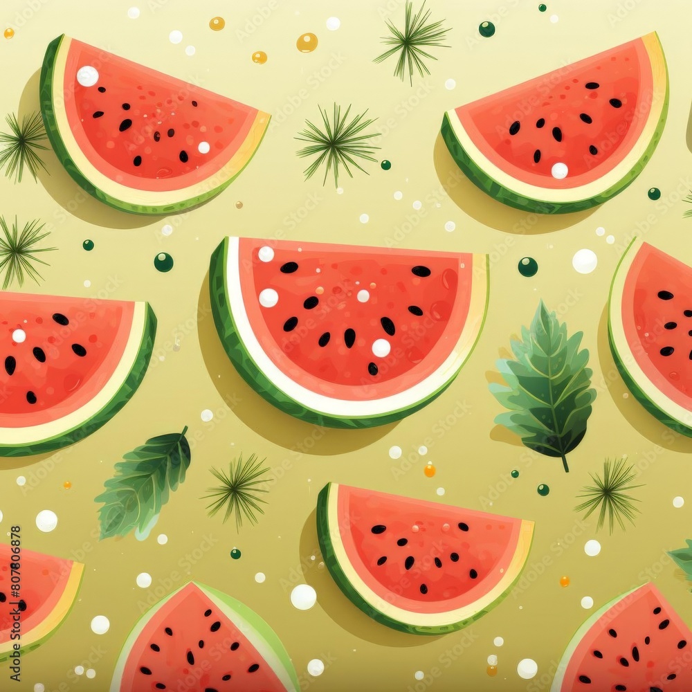 pattern of watermelon slices with soft colors pattern of watermelon slices with soft colors
