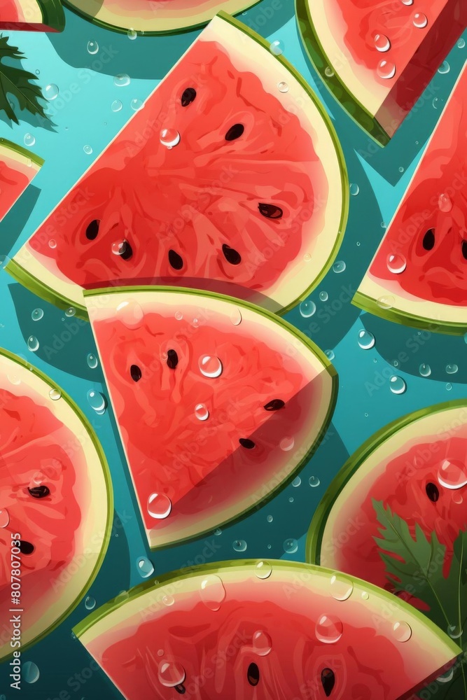 pattern of watermelon slices with soft colors pattern of watermelon slices with soft colors