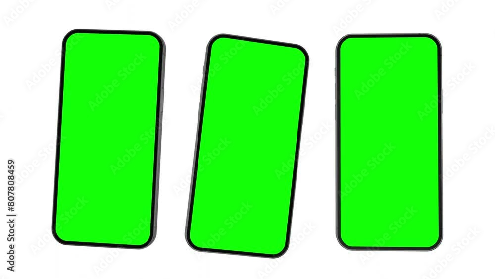 Three smartphones with blank screens fly in from the left side, the clip includes luma matte chroma key and tracking plane with marks. Mobile app promo template Three smartphones with blank screens fly in from the left side, the clip includes luma matte chroma key and tracking plane with marks. Mobile app promo template