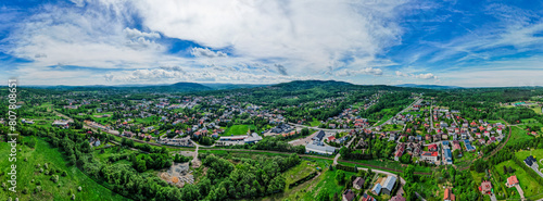 Obraz na płótnie Kalwaria Zebrzydowska, panorama z lotu ptaka w salonie