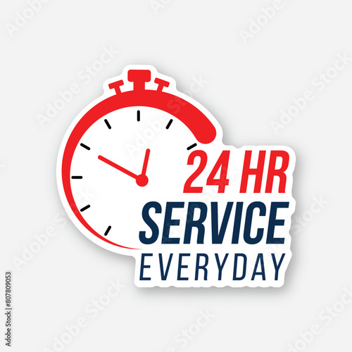 vector 24 hours service Everyday concept