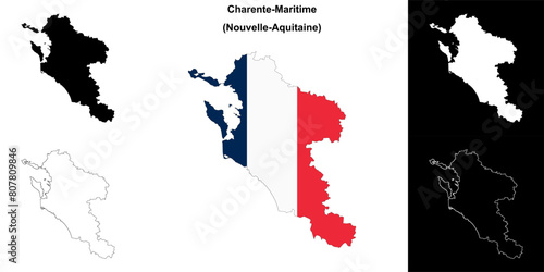 Charente-Maritime department outline map set