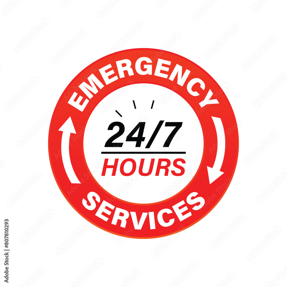 24/7 hours emergency service vector
24/7 hours emergency service vector