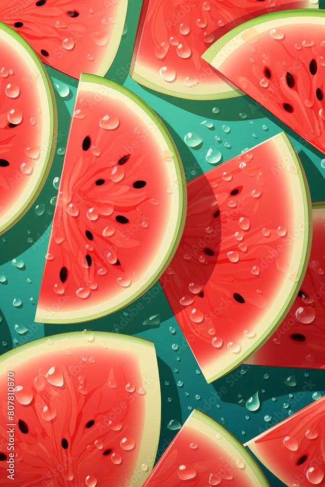 pattern of watermelon slices with soft colors pattern of watermelon slices with soft colors
