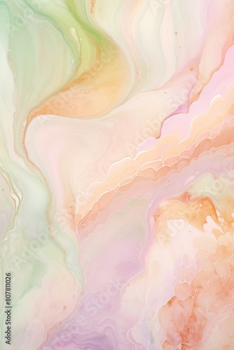 Abstract pastel fluid art illustration with smooth transitions in pink, yellow, and white colors, ideal for backgrounds and bannersAbstract art, pastel colors, fluidity, design, tranquility