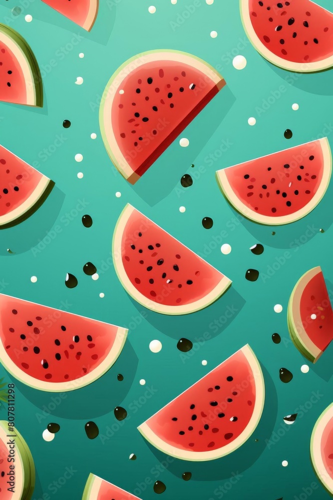 pattern of watermelon slices with soft colors pattern of watermelon slices with soft colors