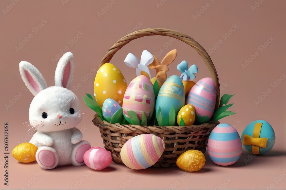 easter bunny and eggs easter bunny and eggs