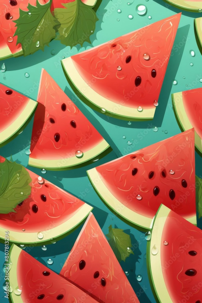 pattern of watermelon slices with soft colors pattern of watermelon slices with soft colors