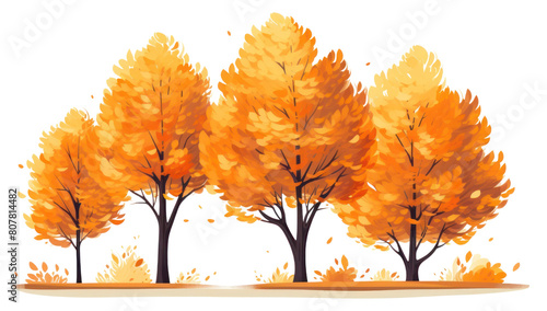 PNG Colorful autumn trees outdoors nature yellow.